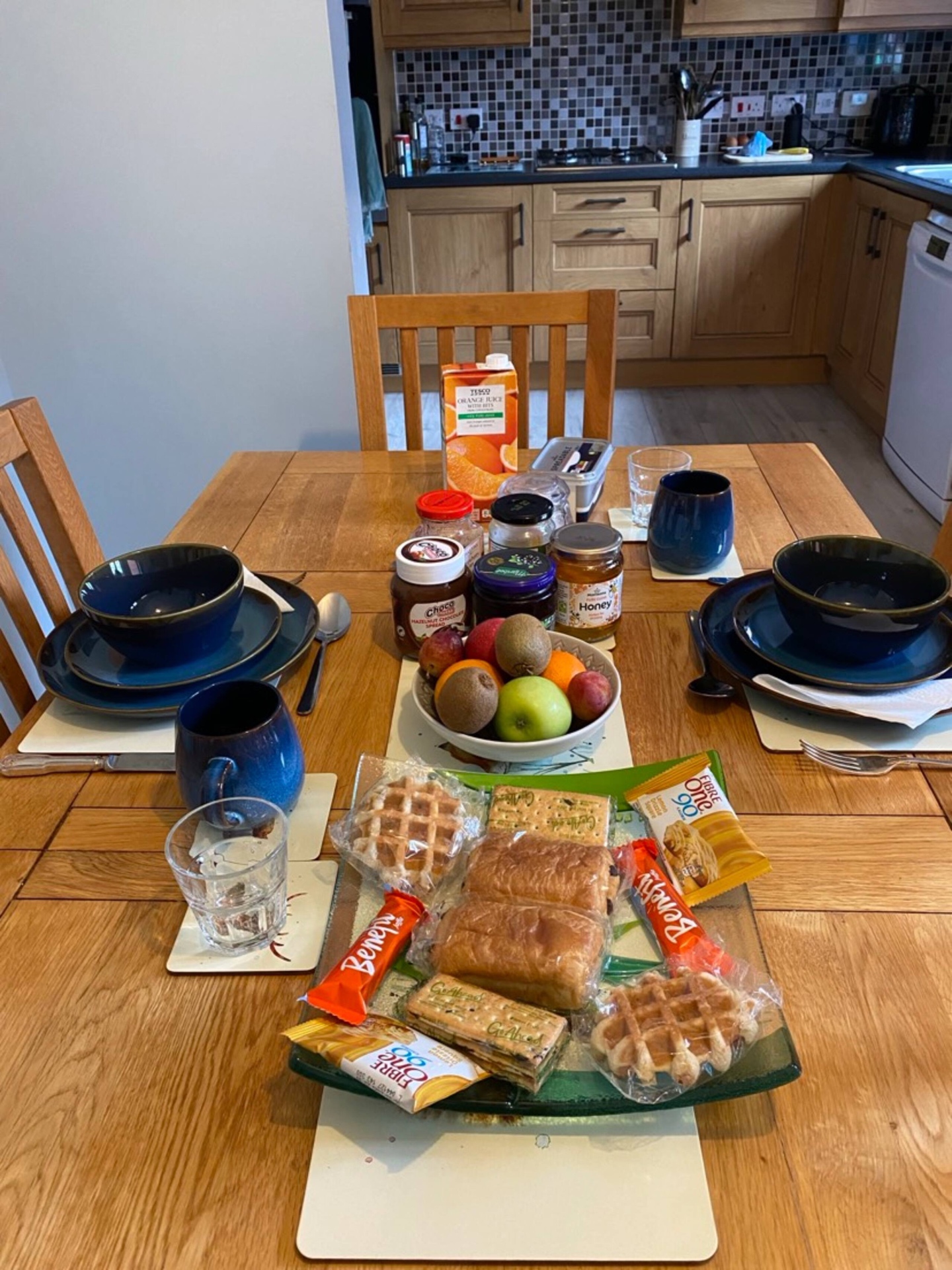 Help-yourself breakfast spread